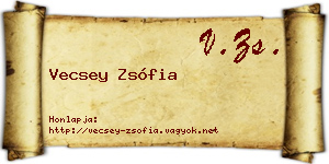 Vecsey Zsófia névjegykártya